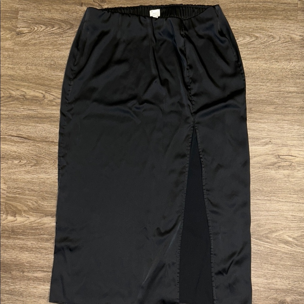 Elegant Black Satin Skirt